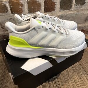 Adidas Ultra Run  5 J  Running Shoes White And Neon JQ2960 Youth Sz 3.5